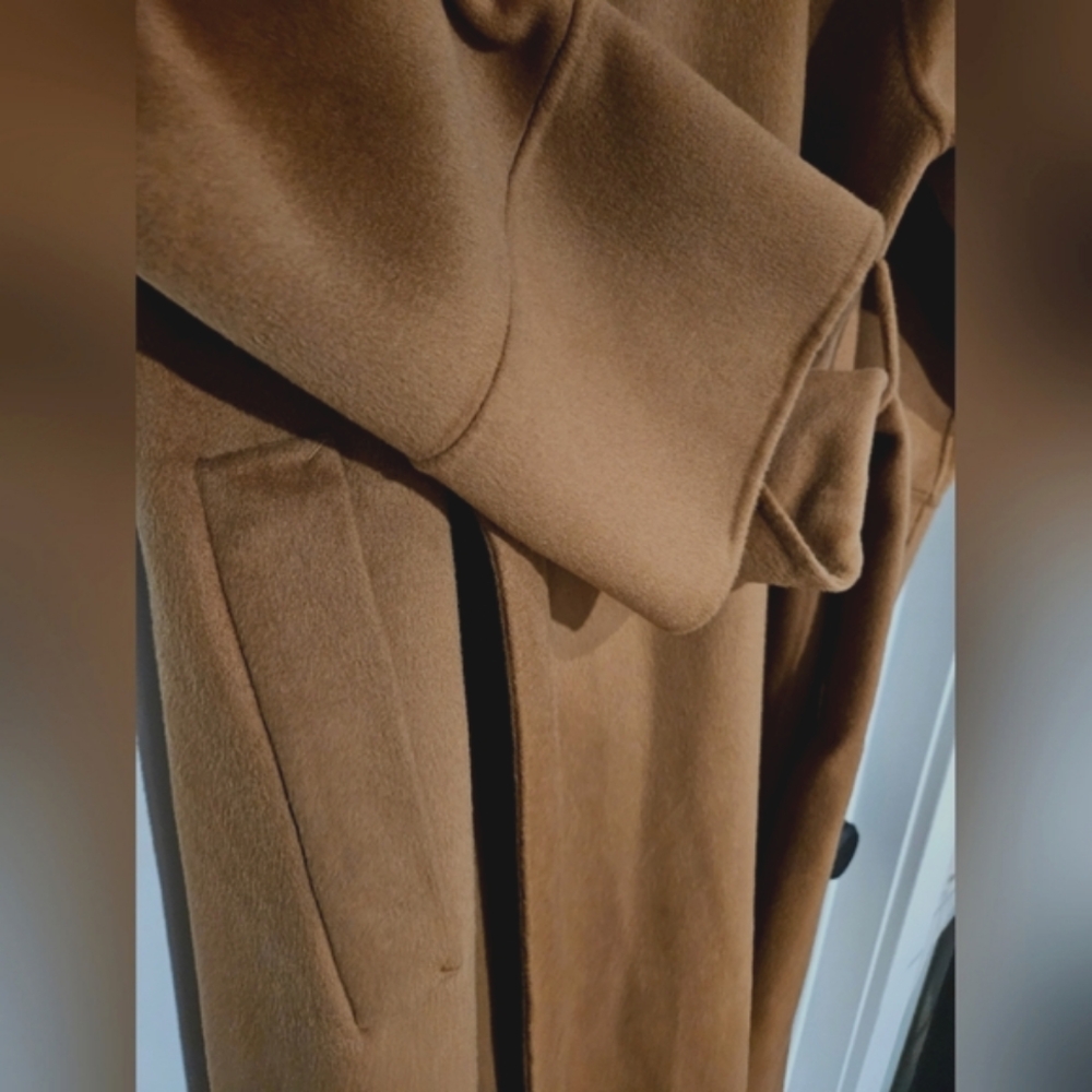 NWT Button Up Collar Silk Wool Blend Coat (Bronze) - Silk Maison - Picture 14 of 14